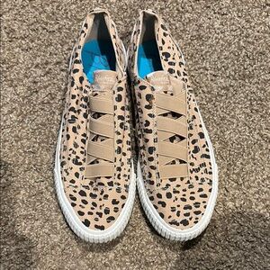 Blowfish Tan and Black Slip-On Sneakers